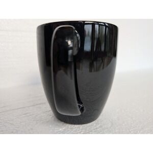 Corelle Black Stoneware Coffee Mug Tea Cup Glossy Discontinued Made in Thailand